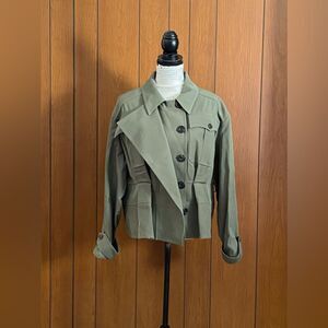 Alexander McQueen peplum-hem belted jacket size 42/us size 8